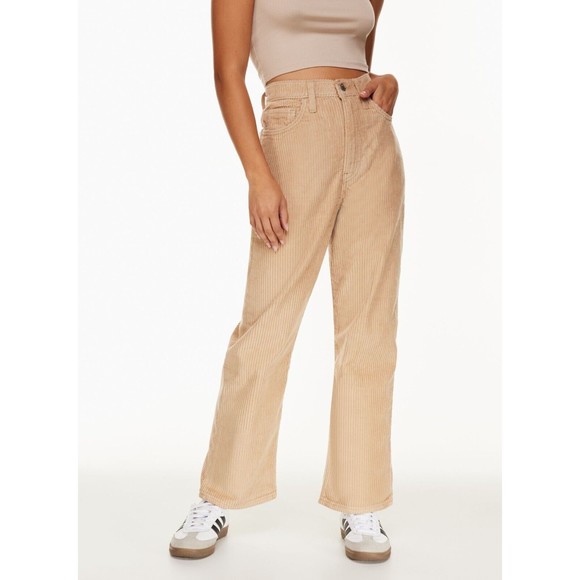 Levis Premium Ribcage Straight Ankle Jean 25 27 Granola Brown Corduroy Pants New - Picture 6 of 16